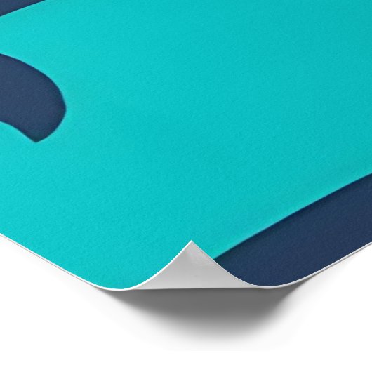 Ocean Whales Dolphins Pattern ポスター (角)
