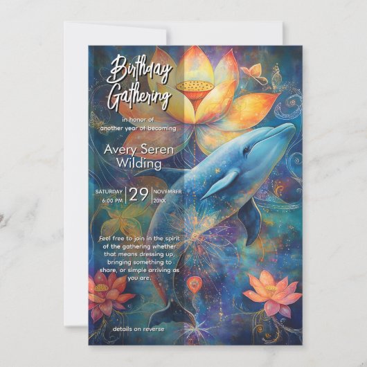 Ocean Whisper | Dolphin Design  招待状 (正面)