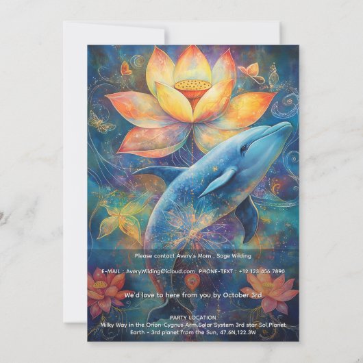 Ocean Whisper | Dolphin Design  招待状 (裏面)