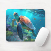 Ocean Wildlife Mouse Pads Featuring Sea Turtle Des マウスパッド (マウス)