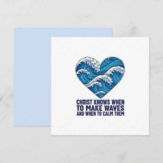 Oceanic blue Christ and the waves design シーズンカード (正面/裏面)