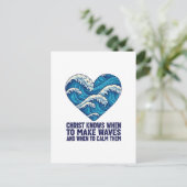 Oceanic blue Christ and the waves design シーズンポストカード (スタンド正面)