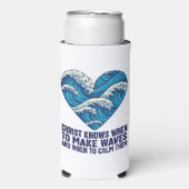 Oceanic blue Christ and the waves design スリム缶クーラー (Seltzer正面)