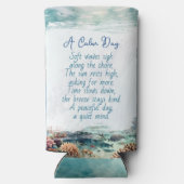 Oceanic Blue Whale and Coastal Poem スリム缶クーラー (裏面)