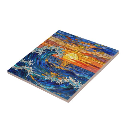 Oceanic Coastal Ocean Waves Sunset   タイル (側面)