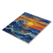 Oceanic Coastal Ocean Waves Sunset タイル (側面)