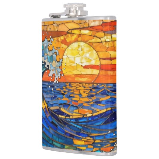 Oceanic Coastal Ocean Waves Sunset   フラスク (左)