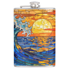 Oceanic Coastal Ocean Waves Sunset   フラスク