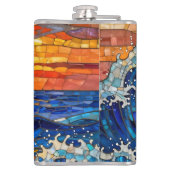 Oceanic Coastal Ocean Waves Sunset   フラスク (裏面)