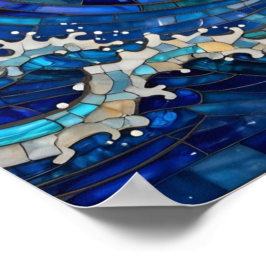 Oceanic Coastal Ocean Waves Sunset ポスター (角)