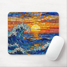 Oceanic Coastal Ocean Waves Sunset   マウスパッド