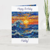 Oceanic Coastal Ocean Waves Sunset Birthday カード (正面)