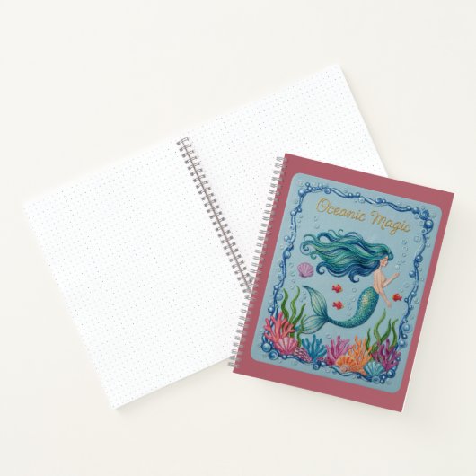 Oceanic Magic Embroidered Mermaid Journal ノートブック (内部)