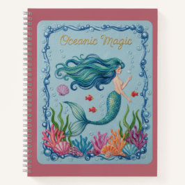 Oceanic Magic Embroidered Mermaid Journal ノートブック