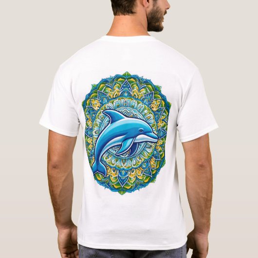 Oceanic Mandala: Dolphin's Embrace Tシャツ (裏面)