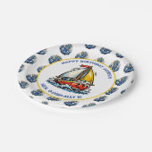 Oceanic Maritime Sailboat Boy's Birthday Party ペーパープレート (アングル)