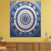 Oceanic Ripples & Sacred Geometry Mandala Canvas キャンバスプリント (インサイチュ (リビング))