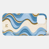 Oceanic Summer Waves Minimalistic With Initial  Case-Mate iPhoneケース (裏面 (横))