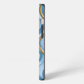 Oceanic Summer Waves Minimalistic With Initial iPhoneケース (左側面)