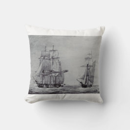 Oceanic Trek Graphic Ships Fine Art クッション