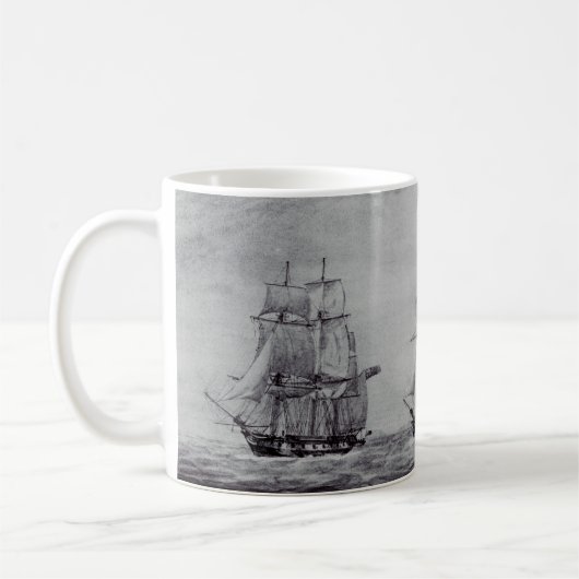 Oceanic Trek Graphic Ships Fine Art コーヒーマグカップ (左)