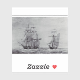 Oceanic Trek Graphic Ships Fine Art シール