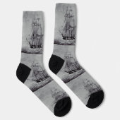 Oceanic Trek Graphic Ships Fine Art ソックス (右)