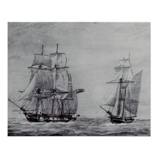 Oceanic Trek Graphic Ships Fine Art ポスター (正面)