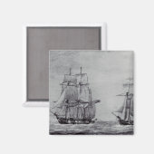 Oceanic Trek Graphic Ships Fine Art マグネット (正面/裏面)