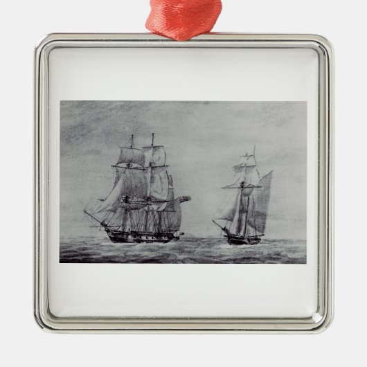 Oceanic Trek Graphic Ships Fine Art メタルオーナメント (正面)