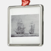 Oceanic Trek Graphic Ships Fine Art メタルオーナメント (左)