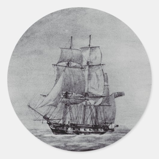 Oceanic Trek Graphic Ships Fine Art ラウンドシール (正面)