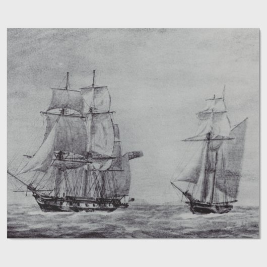 Oceanic Trek Graphic Ships Fine Art ラッピングペーパー (フラット)