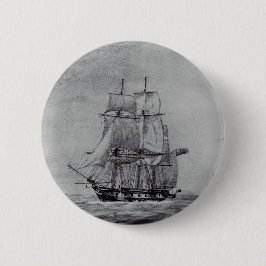 Oceanic Trek Graphic Ships Fine Art 缶バッジ