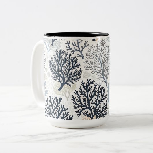 Oceanic Vibes Botanical Corals ツートーンマグカップ (正面左)