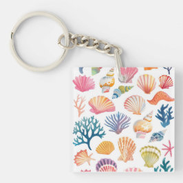 OceanModern Tropical Plant Print – Pink and Green  キーホルダー