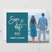 Oceansideカラービーチ結婚式日付の写真を保存 セーブザデート (正面)