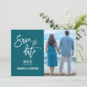 Oceansideカラービーチ結婚式日付の写真を保存 セーブザデート (スタンド正面)