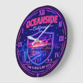 Oceanside California Beach Sunset ラージ壁時計 (傾斜)