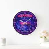 Oceanside California Beach Sunset ラージ壁時計 (ホーム)