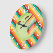 OCeeフクロウストライプズ時計 ラージ壁時計 (傾斜)