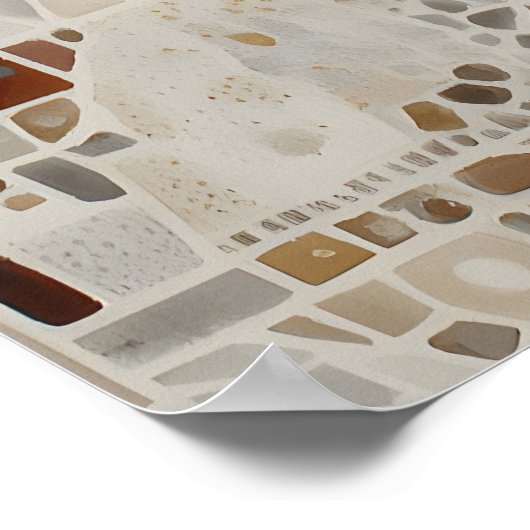 Ocelot Animal Illustration Quote Poster Patterned ポスター (角)