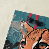 Ocelot Street Art Graffiti Animal Illustration ビーチタオル (インサイチュ)