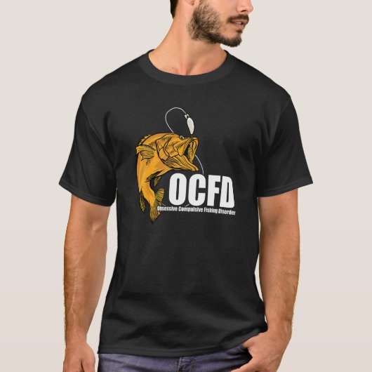 Ocfd強迫性強制魚釣り障害魚釣り Tシャツ (正面)