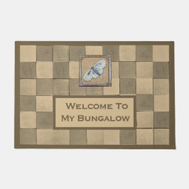 Ocherタイルとtanタイルを使用したDoormat ドアマット