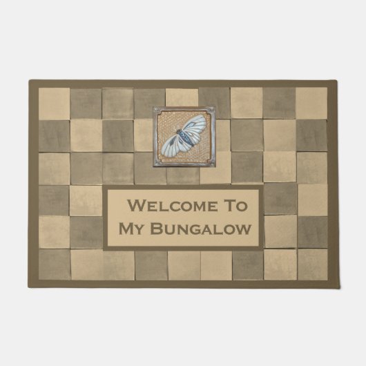 Ocherタイルとtanタイルを使用したDoormat ドアマット (正面)