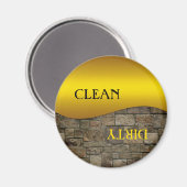 Ocher Stone Clean Dirty Dishwasher Magnet マグネット (正面/裏面)