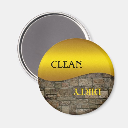Ocher Stone Clean Dirty Dishwasher Magnet マグネット (正面/裏面)