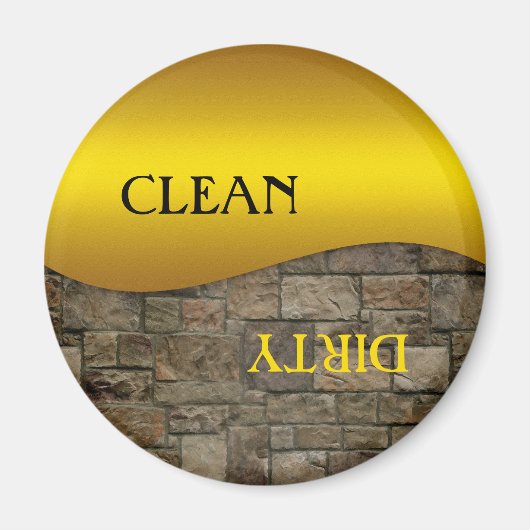 Ocher Stone Clean Dirty Dishwasher Magnet マグネット (正面)