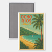 Ocho Riosのヴィンテージ旅行ポスター – ジャマイカ マグネット (正面/裏面)